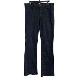 PAIGE Jeans SLOANE Mid Rise Boot Cut BLACK LABEL Black Caviar Size 31"x 34.5"